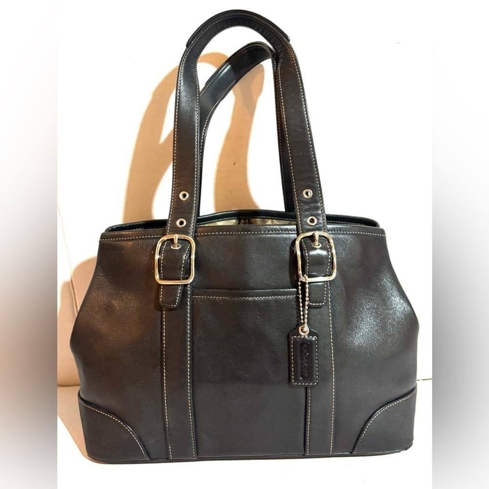 Coach vintage Black Leather Tote Bag